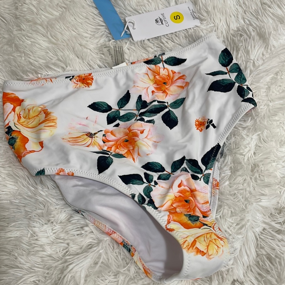 Cupshe floral high waisted swimsuit bottoms